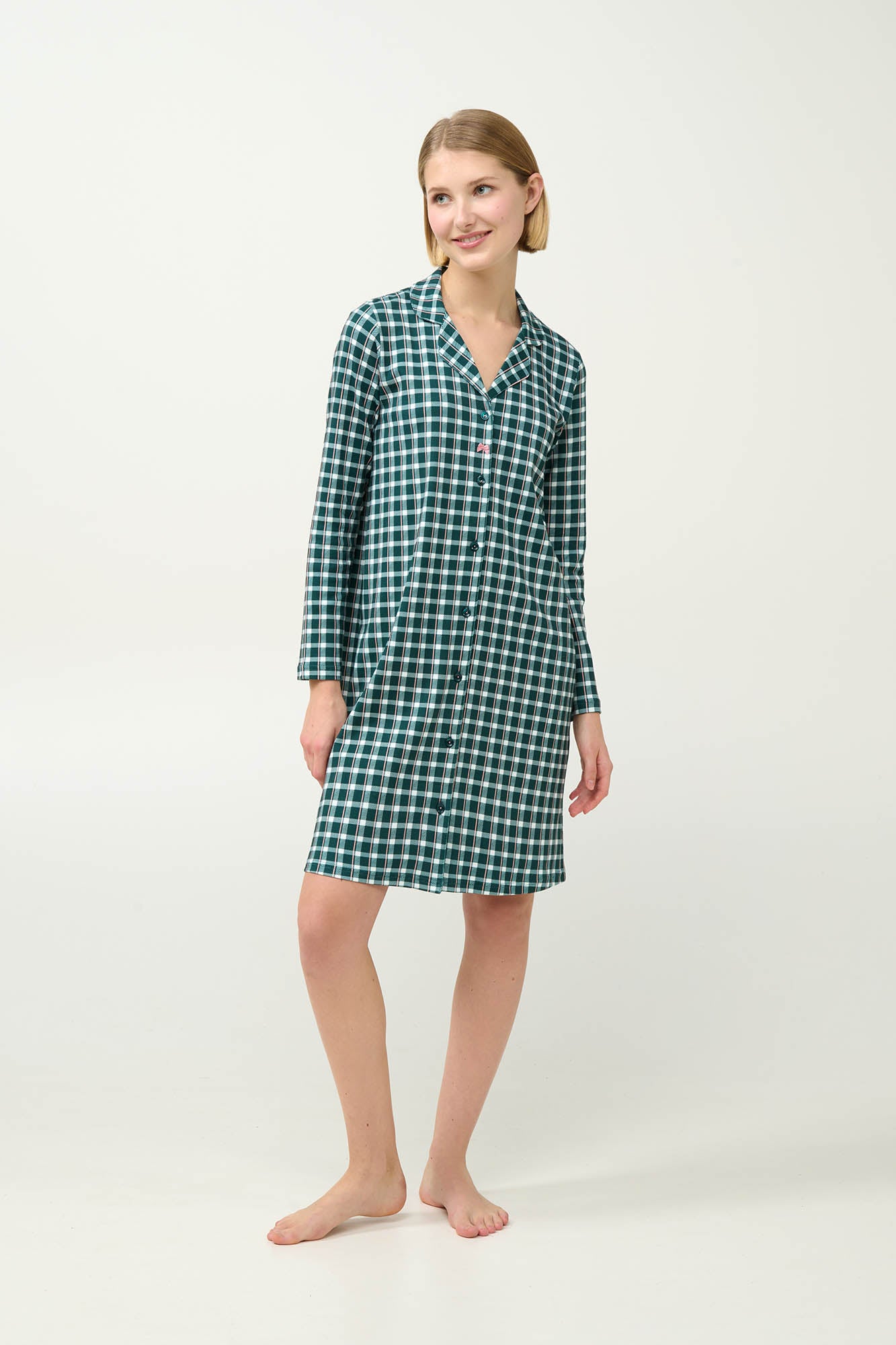 Νυχτικό βαμβακερό με κουμπιά Vamp