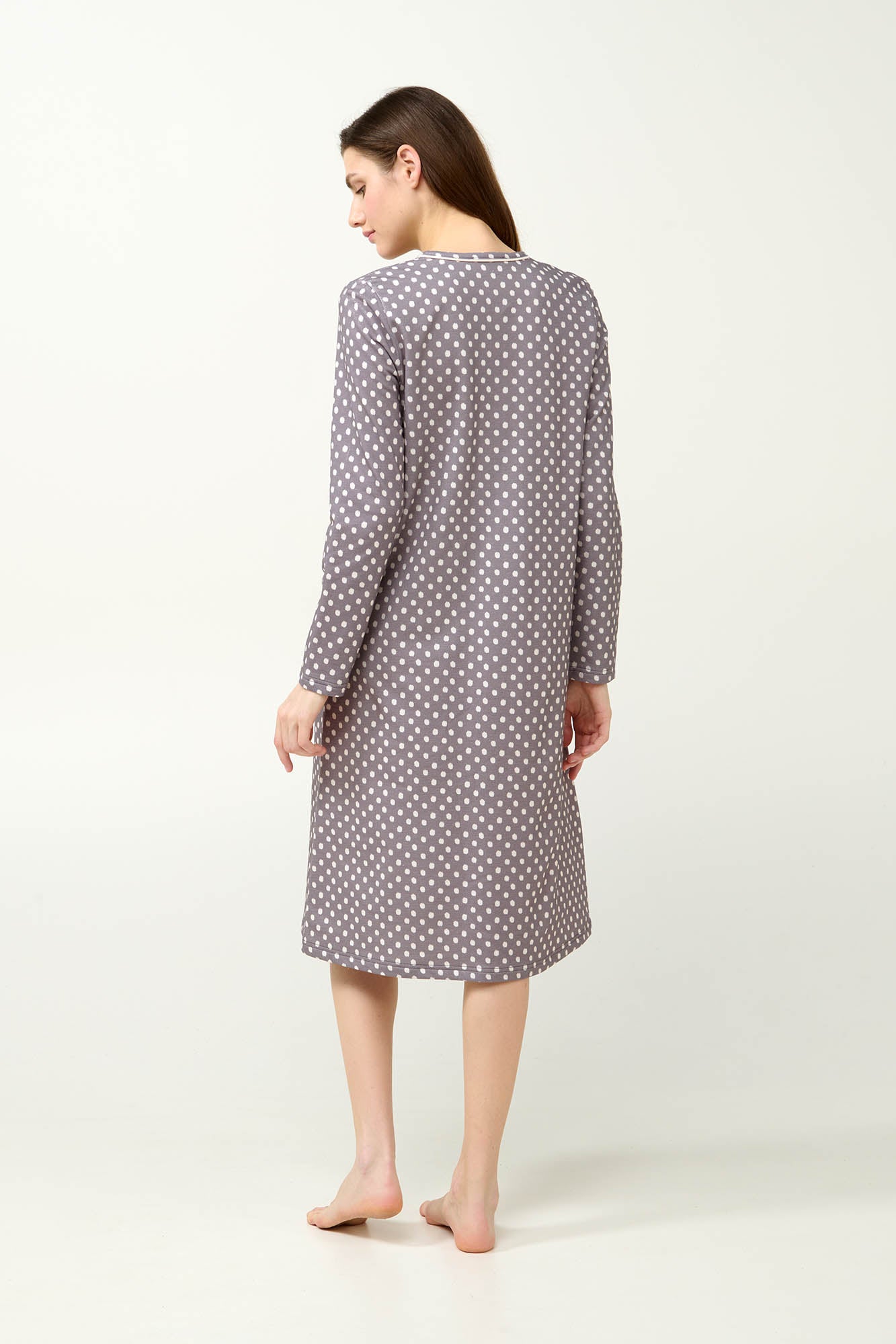 Νυχτικό Βαμβακερό-φούτερ με κουμπιά Vamp