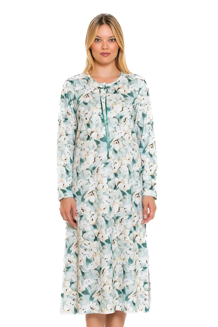 Νυχτικό βαμβακερό floral πράσινο Scherzo