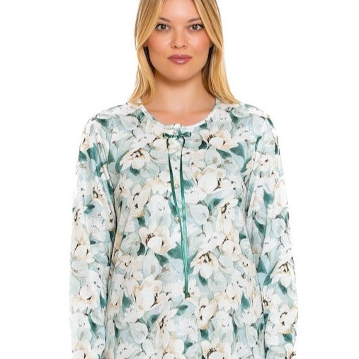 Νυχτικό βαμβακερό floral πράσινο Scherzo