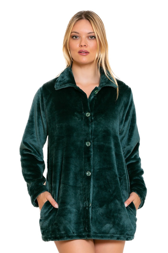 Γυναικείο Ρομπάκι φλις με κουμπιά Scherzo