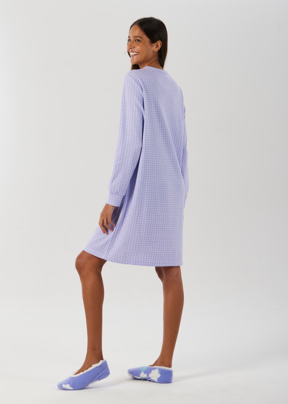 Γυναικείο Νυχτικό βαμβακερό λιλά Brilliamo