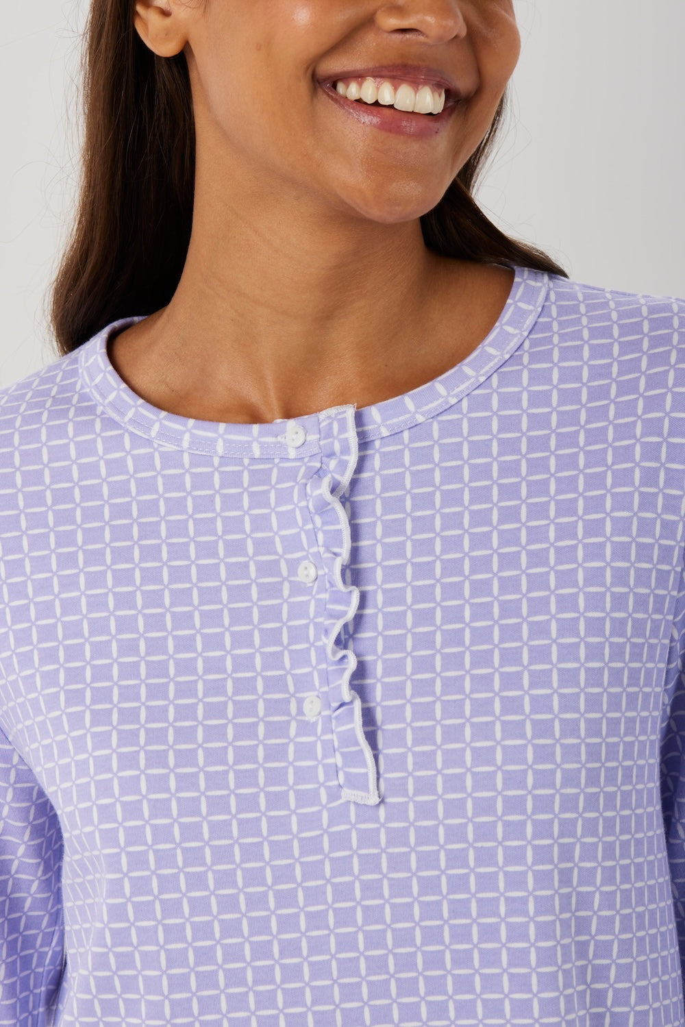 Γυναικείο Νυχτικό βαμβακερό λιλά Brilliamo