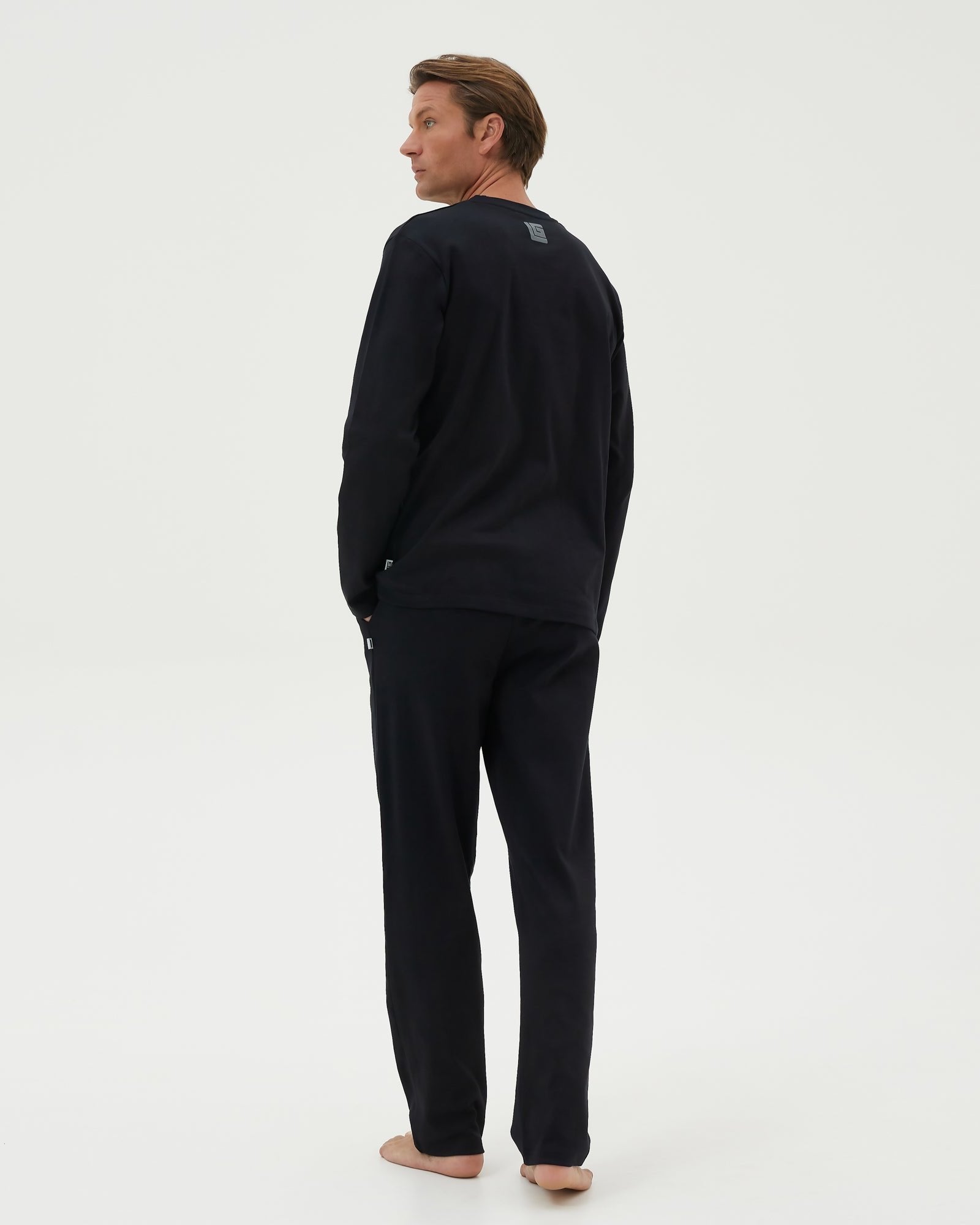 Ανδρική Πιτζάμα βαμβακερή μαύρη Guy LaRoche