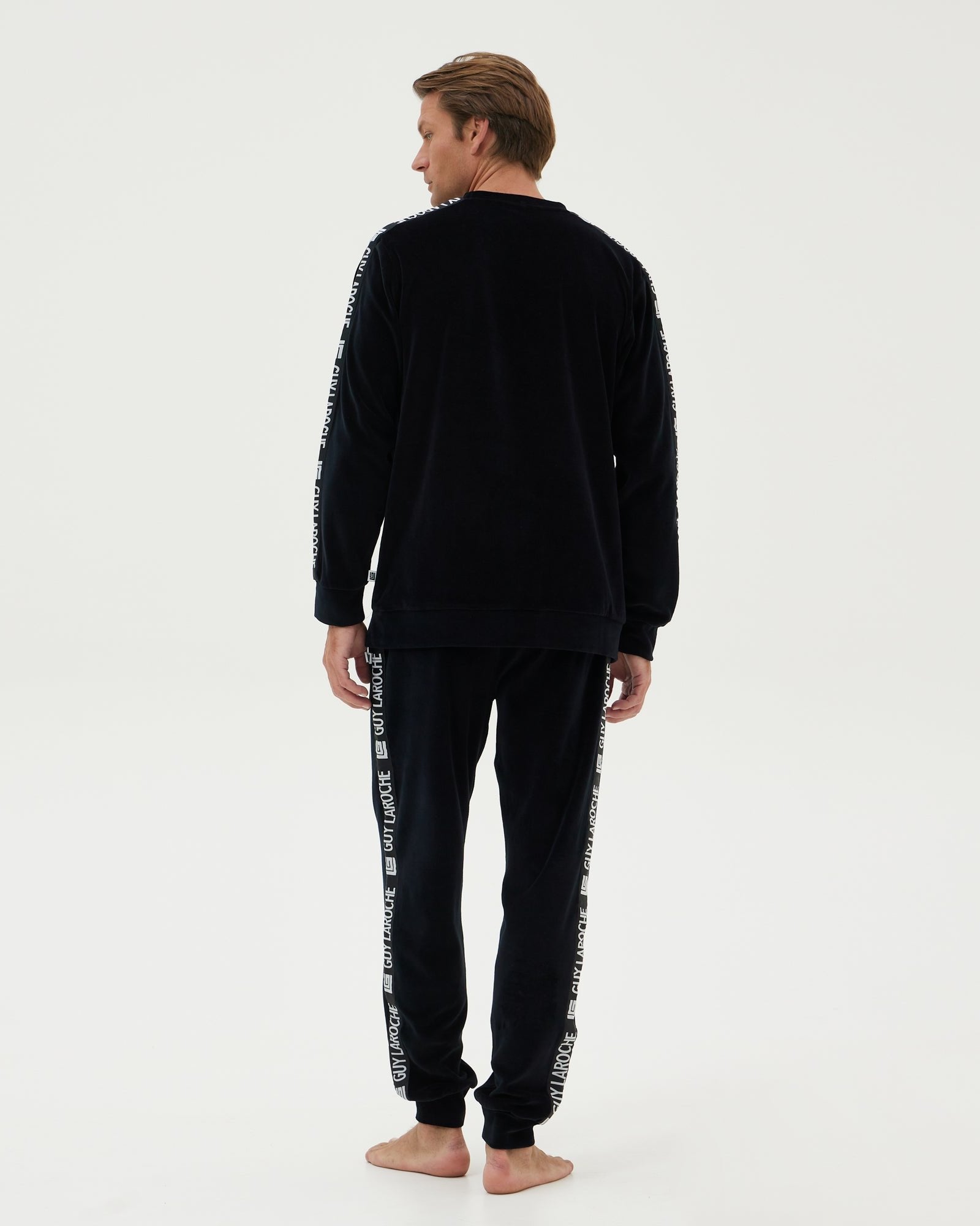 Ανδρική Πιτζάμα βελουτέ μαύρη Guy LaRoche