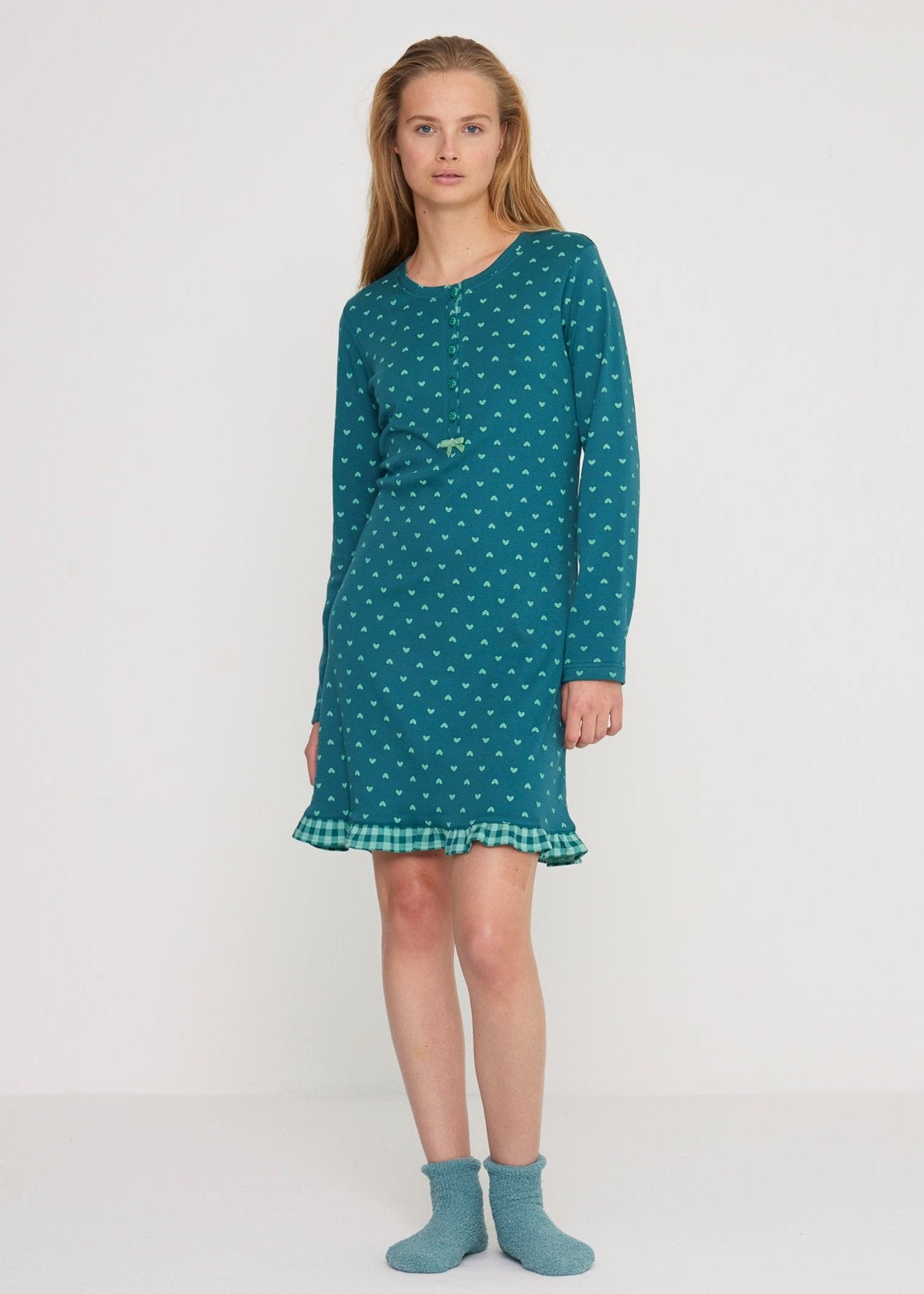 Νυχτικό βαμβακερό πράσινο Noidinotte