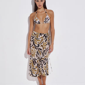 Γυναικείο παρεό tropical swirl print strip tie Lida - Nana Kakouti Γλυφάδα