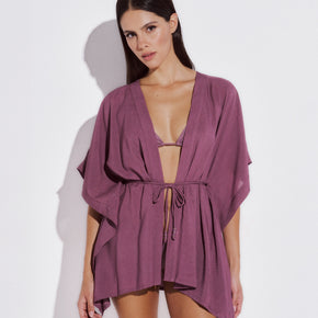 Γυναικεία mini tunic poncho lilac Lida - Nana Kakouti Γλυφάδα