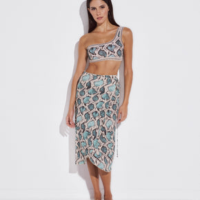 Γυναικείο παρεό snake print strip tie Lida - Nana Kakouti Γλυφάδα