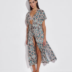 Γυναικεία maxi tunic snake print cut-out Lida - Nana Kakouti Γλυφάδα