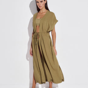 Γυναικεία maxi tunic olive Lida - Nana Kakouti Γλυφάδα