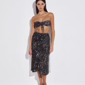 Γυναικείο παρεό leopard print με strip tie Lida - Nana Kakouti Γλυφάδα