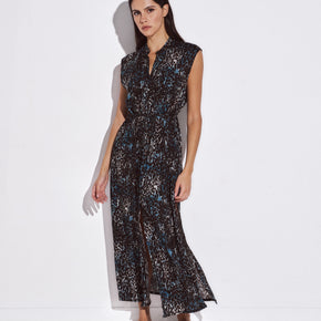 Γυναικείο maxi φόρεμα πουκάμισο leopard print Lida - Nana Kakouti Γλυφάδα