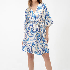 Mini satin φλοράλ ρόμπα Penky - Nana Kakouti Γλυφάδα