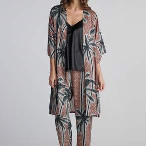 Σετ εμπριμέ σατέν ρόμπα-πιτζάμα Penky - Nana Kakouti Γλυφάδα