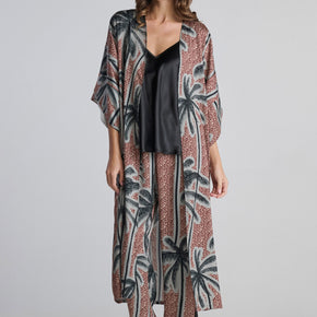 Σετ εμπριμέ σατέν κιμονό-πιτζάμα Penky - Nana Kakouti Γλυφάδα