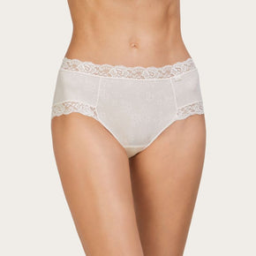 Γυναικείο ψηλόμεσο σλιπ microfiber με floral jacquard και δαντέλα Avet - Nana Kakouti Γλυφάδα