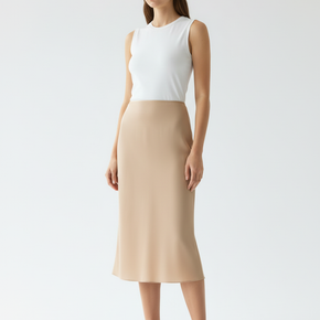 Φούστα Μεσοφόρι Μίντι μπεζ Penky - Nana Kakouti Γλυφάδα