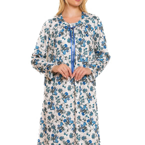 Νυχτικό βαμβακερό blue-floral Scherzo - Nana Kakouti Homewear - Γλυφάδα