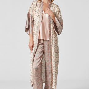 Γυναικείο Σετ κιμονό-πιτζάμα μπλε-φλοράλ Penky - Nana Kakouti Γλυφάδα