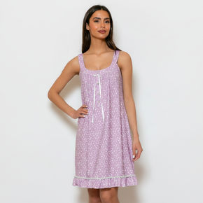 Νυχτικό βαμβακερό μωβ Scherzo - Nana Kakouti Γλυφάδα