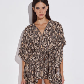 Γυναικείο mini tunic poncho snake print Lida - Nana Kakouti Γλυφάδα