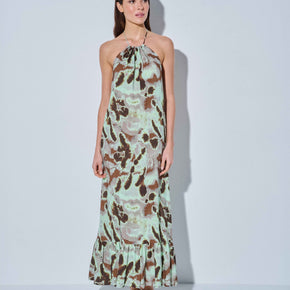 Μάξι Φόρεμα snake green Lida - Nana Kakouti Γλυφάδα