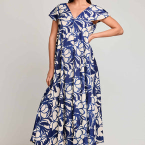 Γυναικείο Maxi Φόρεμα Floral Print με Open Back David - Nana Kakouti Γλυφάδα