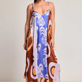 Γυναικείο Maxi Slip Dress Patchwork Print David - Nana Kakouti Γλυφάδα