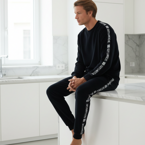 Ανδρική Πιτζάμα βελουτέ μαύρη Guy LaRoche