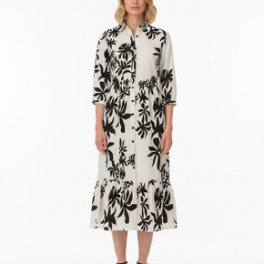 Γυναικείο φόρεμα με μαύρο floral print Eleria Cortes - Nana Kakouti Γλυφάδα
