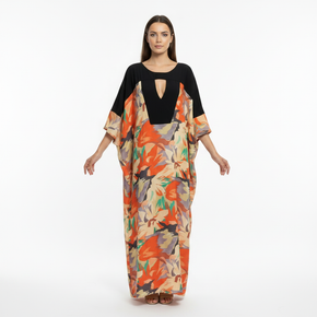 Γυναικείο maxi φόρεμα tropical print με keyhole Eleria Cortes - Nana Kakouti Γλυφάδα